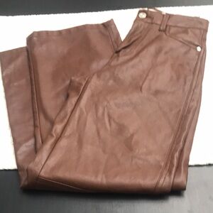 Bershka Brown Leather Pants